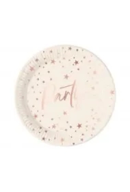 Talerzyki papierowe Rose Gold Party 23cm