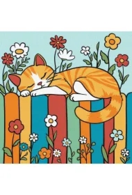 Malowanie po numerach - Kot na ogrodzeniu Kids