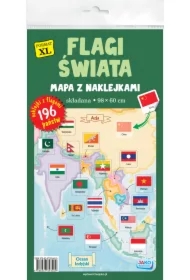 Flagi świata. Mapa z naklejkami