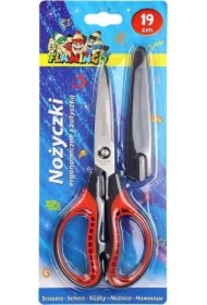 Nożyczki ergonomiczne z zatyczką na ostrzu 19cm