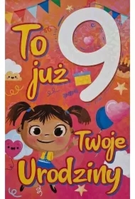 Karnet Urodziny 9 dziewczynka