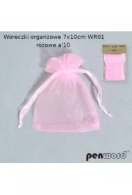 Woreczki organzowe różowe 7x10cm 10 szt