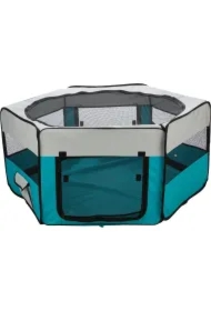 Kojec przenośny dla małych zwierząt 130 x 55cm granat/szary