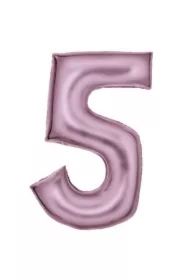 Balon foliowy cyfra 5 satynowa pastelowy róż