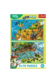 Puzzle 2x70 el. Trefliki w Krainie Zwierząt