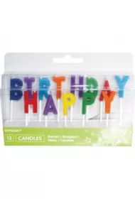 Zestaw świeczek "happy birthday" kolorowe