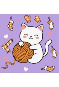 Malowanie po numerach - Kotek i kłębuszek 3 Kids