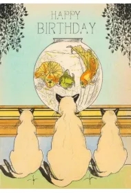 Karnet B6 z kopertą Urodziny Koty i rybki