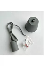 Oprawka silikonowa z kablem 90cm w oplocie szara