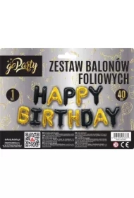 Zestaw balonów foliowych Happy Birthday mix