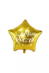 Balon foliowy Gwiazdka Mam Roczek złoty
