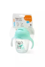 Kubek niekapek z obciążoną słomką koala