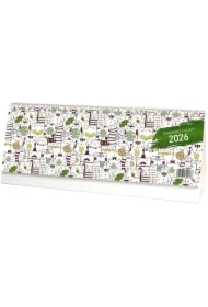 Terminarz biurkowy 2026 stojący koty