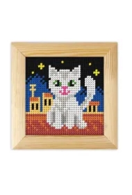 Zestaw do haftu z ramką Moje pierwsze wyszywanie Kotek