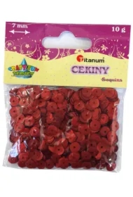 Cekiny 7mm 10 g czerwone matowe