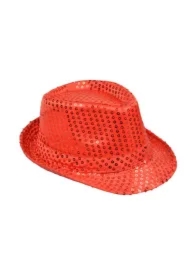 Kapelusz cekiny czerwony