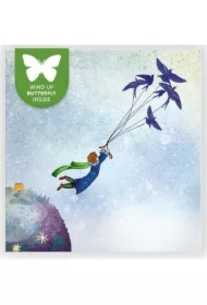 Karnet kwadrat z latającym motylkiem Mały Książę