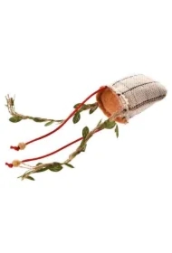 Zabawka dla kota, lniana poduszka ze sznurkami, 22 x 6cm