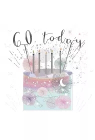 Karnet kwadrat mały z kopertą Urodziny 60 świeczki