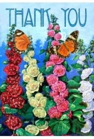 Karnet B6 brokat z kopertą Dziękuję Kwiaty