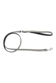 Smycz skórzana dla psa, szary/czarny, XS-S, 12mm/120cm