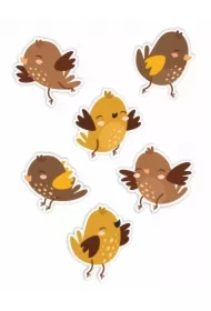 Dekoracje okienne dwustronne - Wróble 01