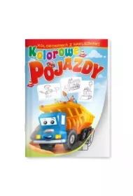 Kolorowe pojazdy. Kolorowanka z naklejkami