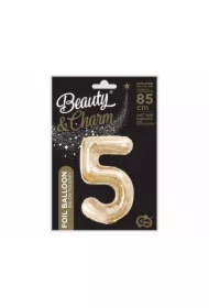 Balon foliowy B&C cyfra 5 szampański