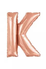 Balon foliowy litera K różowe złoto