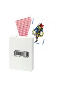 Copag 4 Corner Jumbo, karty do gry w białym pudełku, czerwone