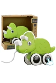 Dinozaur do ciągnięcia na sznurku zielony