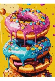 Malowanie po numerach - Pyszne pączki