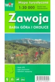 Mapa turystyczna Zawoja, Babia Góra i okolice 1:30 000