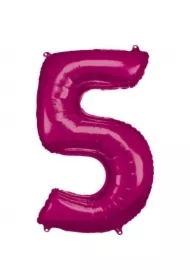 Balon foliowy cyfra 5 różowa
