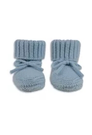 Buciki niechodki z wełny merino 100% niebieskie Blue Fogg 0-6 mies.