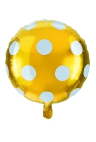 Balon foliowy kropki złoty
