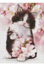 Diamentowa mozaika - Puszysty kotek