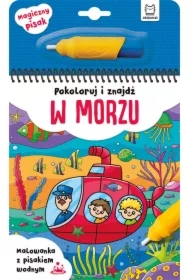 Pokoloruj i znajdź w morzu. Malowanka z pisakiem wodnym