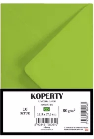 Koperty B6 limonka 10 szt