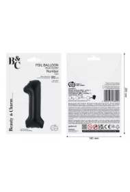 Balon foliowy B&C cyfra 1 matowa czarna