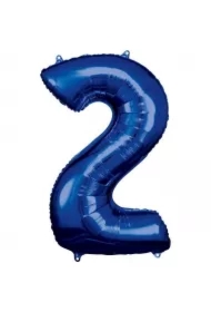 Balon foliowy cyfra 2 niebieska