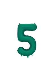 Balon foliowy cyfra 5 86cm butelkowa zieleń