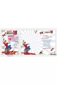 Karnet Party naklejany B6+koperta Urodziny 18 wz19