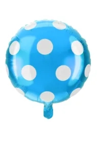 Balon foliowy kropki niebieski