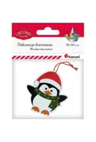 Zawieszka drewniana pingwin 71x73mm