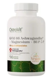 KSM-66 Ashwagandha + Magnez + B6 P-5-P VEGE Suplement diety