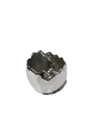 Dekoracja ceramiczna srebrne jajko
