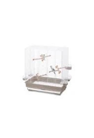 Carlotta, klatka, dla ptaków, biała/ciemno beżowa, 50 x 30 x 56 cm