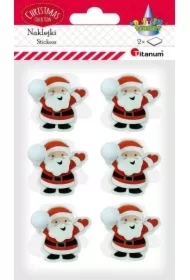 Naklejki papierowe 3D czapki Mikołaja