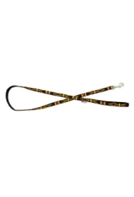 Smycz dla psa, czarna, wzór etniczny, taśma polipropylenowa, 20mm/120cm
